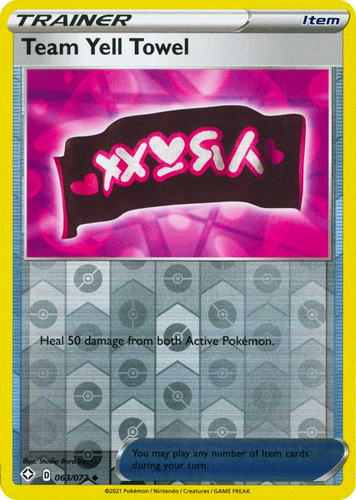 63 / 72 Team Yell Towel Non Comune Holo Reverse foil (EN) -NEAR MINT-