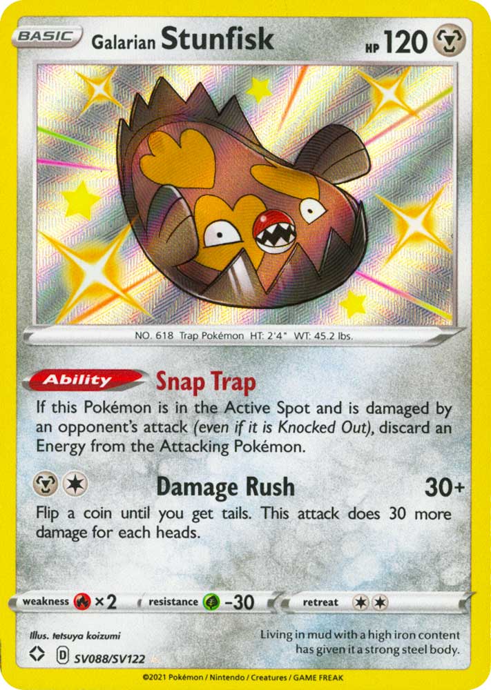SV088 / SV122 Galarian Stunfisk Rara Shiny Vault foil (EN) -NEAR MINT-
