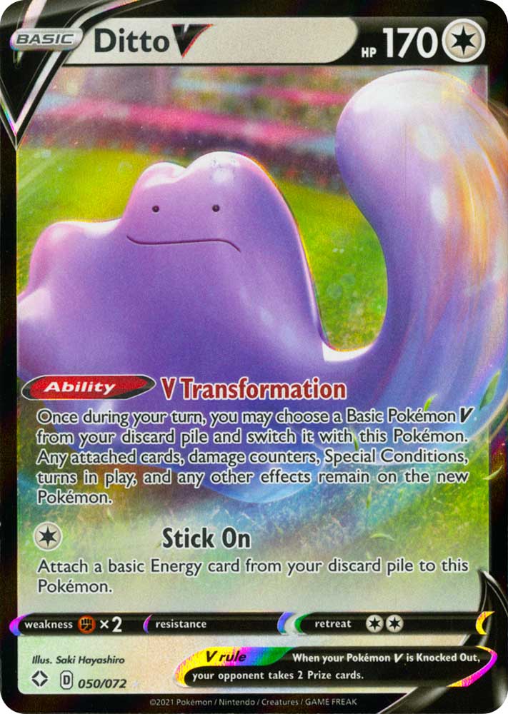 50 / 72 Ditto V Rara Holo V foil (EN) -NEAR MINT-