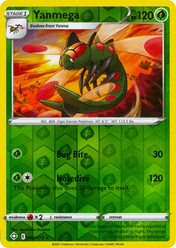 02 / 72 Yanmega Rara Holo Reverse foil (EN) -NEAR MINT-