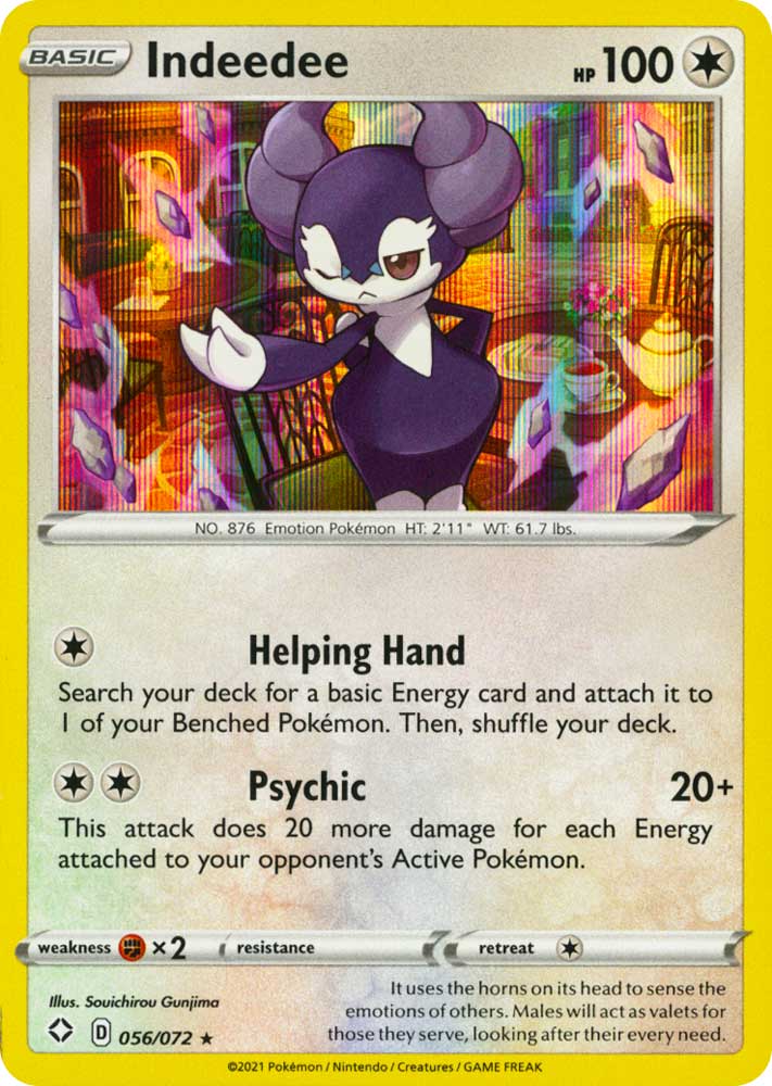 56 / 72 Indeedee Rara Holo foil (EN) -NEAR MINT-