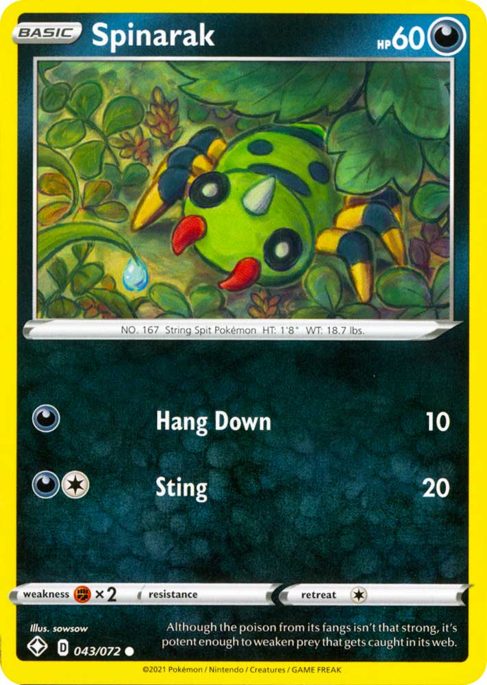 43 / 72 Spinarak Comune normale (EN) -NEAR MINT-