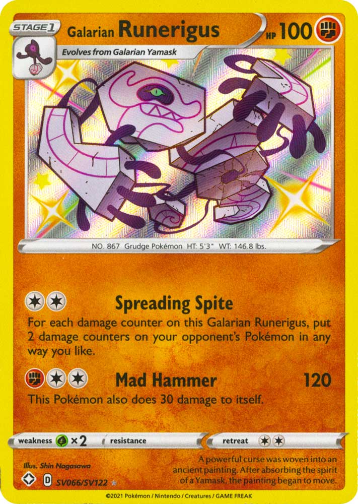 SV066 / SV122 Galarian Runerigus Rara Shiny Vault foil (EN) -NEAR MINT-