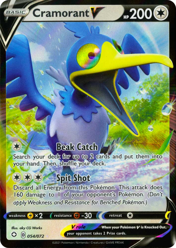 54 / 72 Cramorant V Rara Holo V foil (EN) -NEAR MINT-