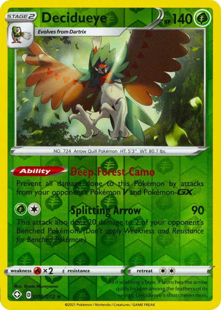 08 / 72 Decidueye Rara Holo Reverse foil (EN) -NEAR MINT-