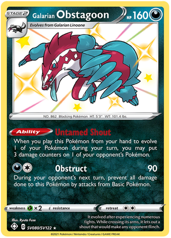 SV080 / SV122 Galarian Obstagoon Rara Shiny Vault foil (EN) -NEAR MINT-