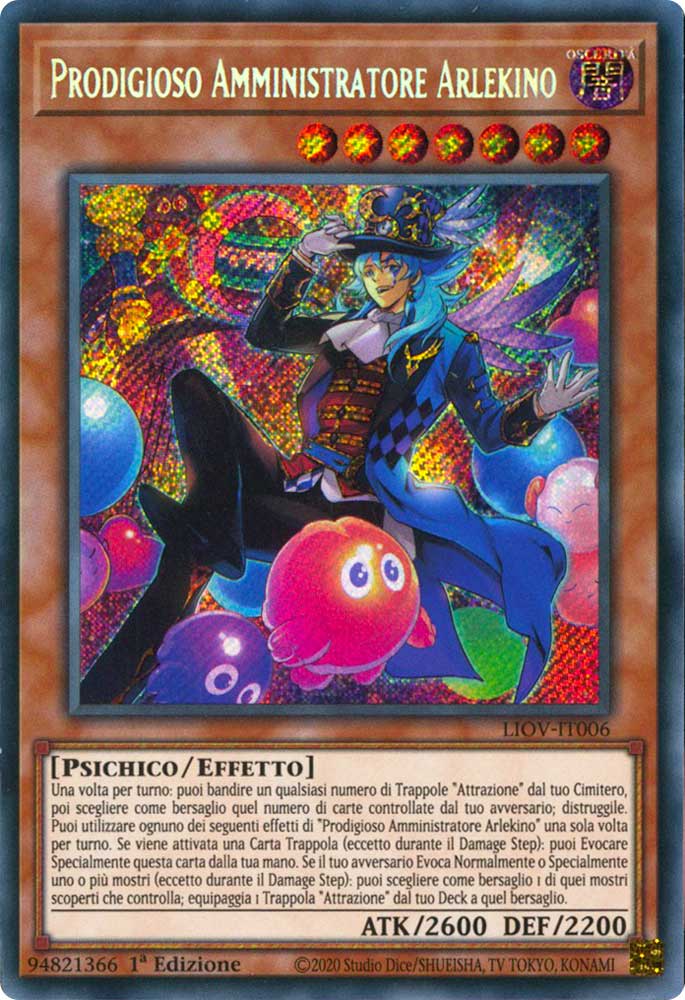 LIOV-IT006 Prodigioso Amministratore Arlekino rara segreta 1a Edizione (IT) -NEAR MINT-