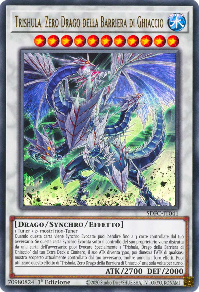 SDFC-IT041 Trishula, Zero Drago della Barriera di Ghiaccio ultra rara 1a Edizione (IT) -NEAR MINT-
