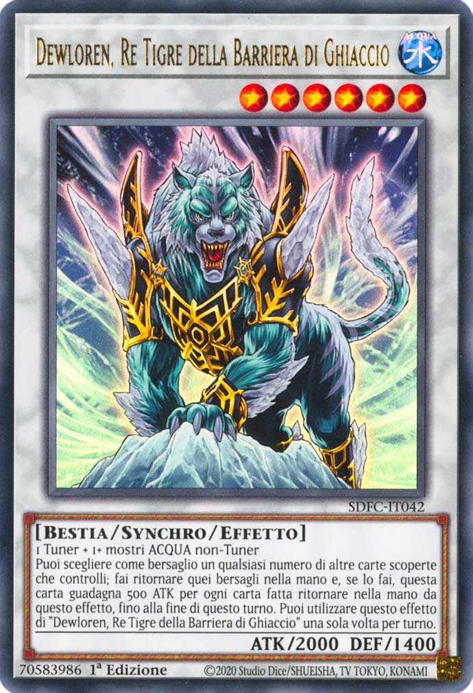 SDFC-IT042 Dewloren, Re Tigre della Barriera di Ghiaccio ultra rara 1a Edizione (IT) -NEAR MINT-
