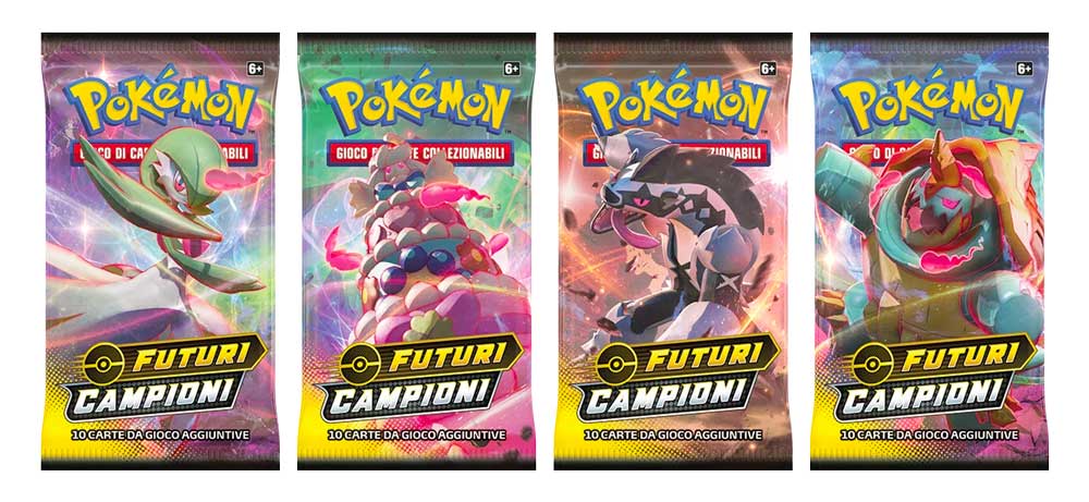 Spada e Scudo Futuri Campioni 4 buste da 10 carte con Artworks diversi (IT)