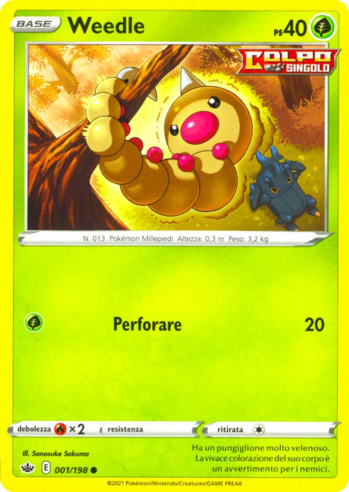 001 / 198 Weedle Comune normale (IT) -NEAR MINT-