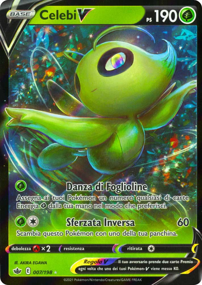 007 / 198 Celebi V Rara Holo V foil (IT) -NEAR MINT-