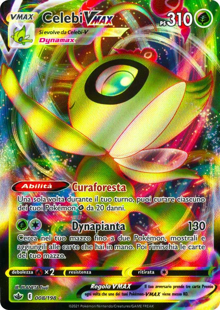008 / 198 Celebi VMAX Rara Holo VMAX foil (IT) -NEAR MINT-