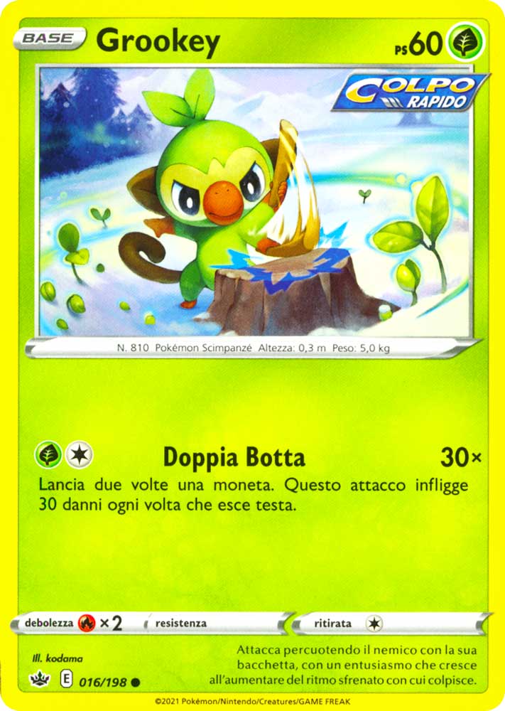 016 / 198 Grookey Comune normale (IT) -NEAR MINT-