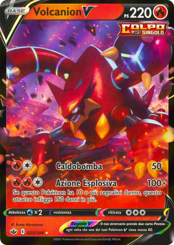 025 / 198 Volcanion V Rara Holo V foil (IT) -NEAR MINT-