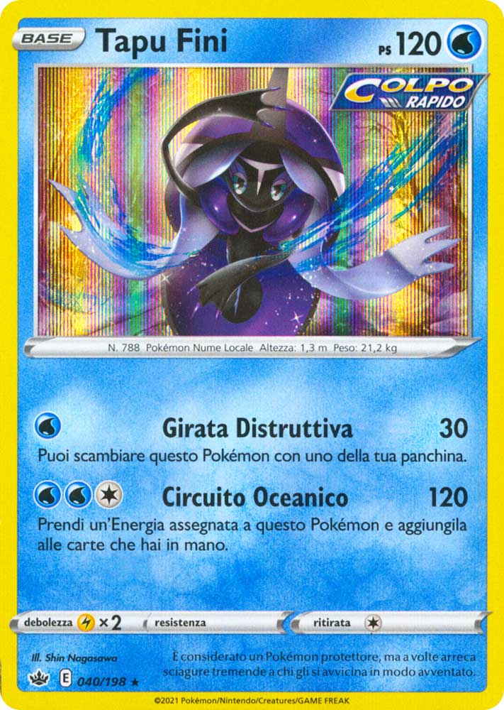 040 / 198 Tapu Fini Rara Holo foil (IT) -NEAR MINT-