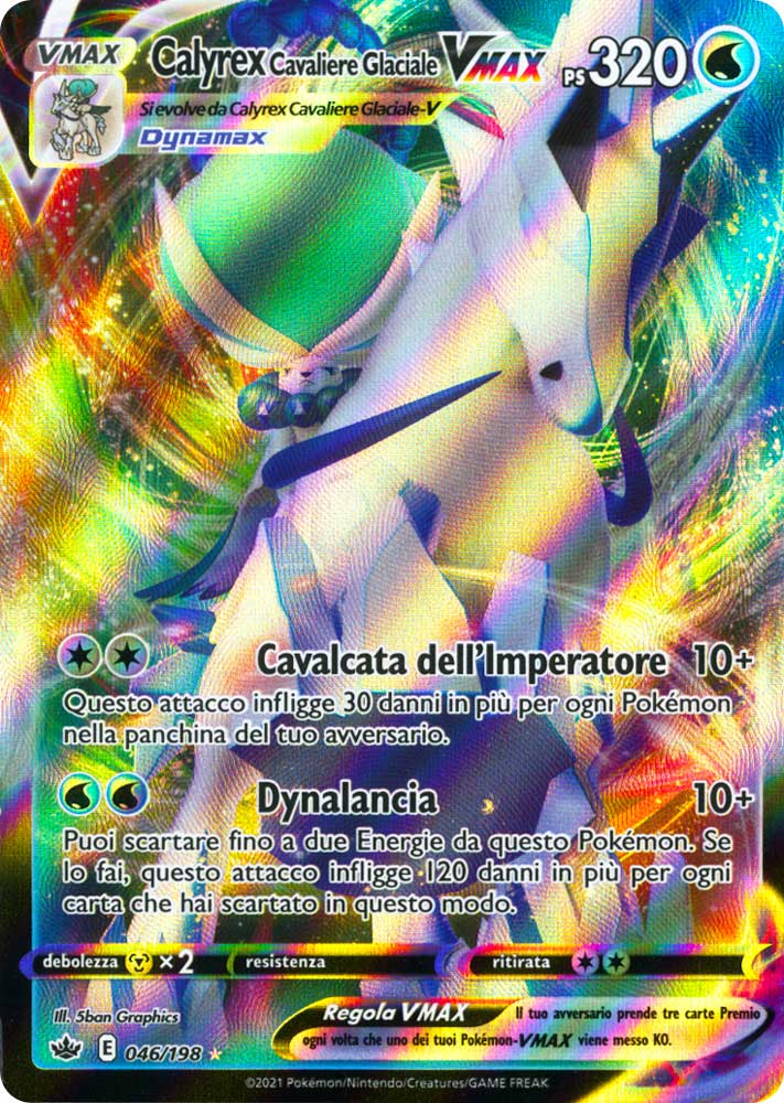 046 / 198 Calyrex Cavaliere Glaciale VMAX Rara Holo VMAX foil (IT) -NEAR MINT-