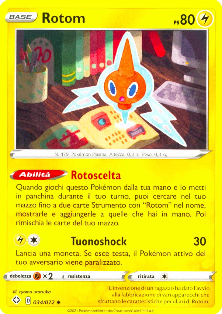 34 / 72 Rotom Non Comune normale (IT) -NEAR MINT-