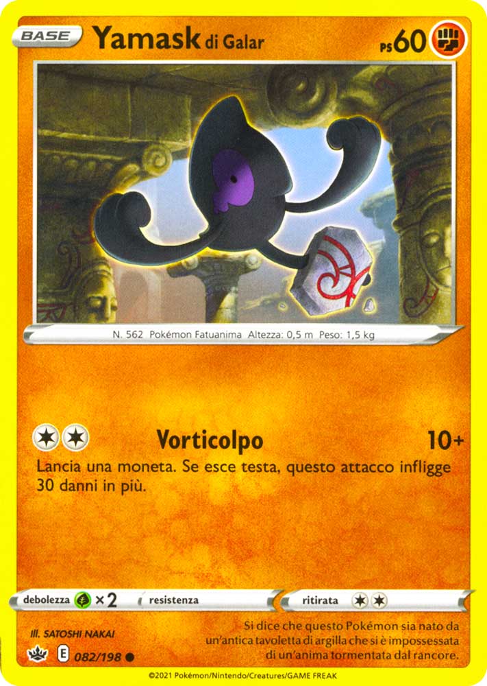 082 / 198 Yamask di Galar Comune normale (IT) -NEAR MINT-