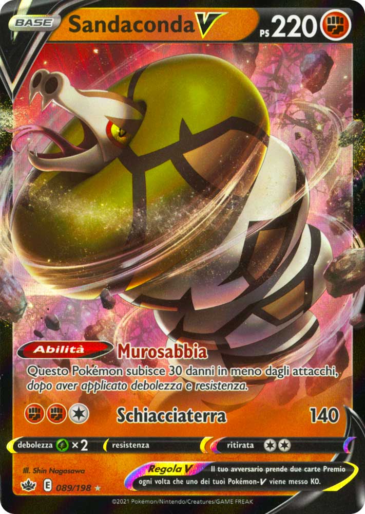 089 / 198 Sandaconda V Rara Holo V foil (IT) -NEAR MINT-