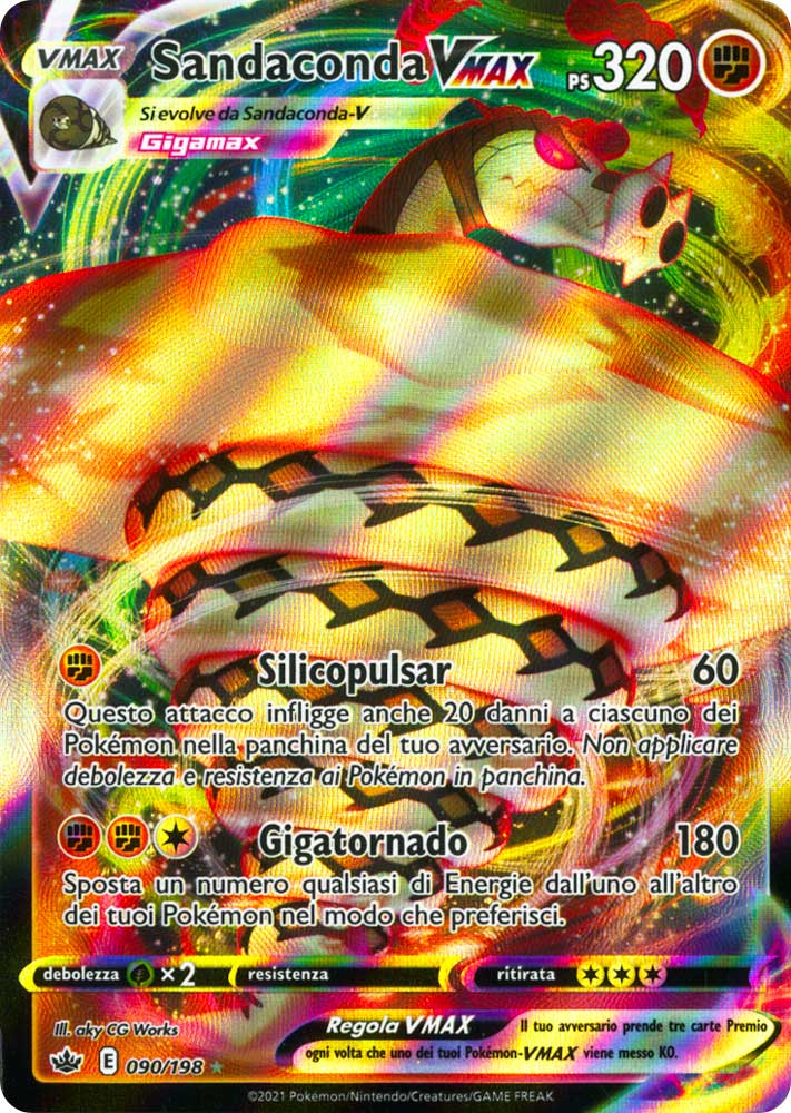 090 / 198 Sandaconda VMAX Rara Holo VMAX foil (IT) -NEAR MINT-