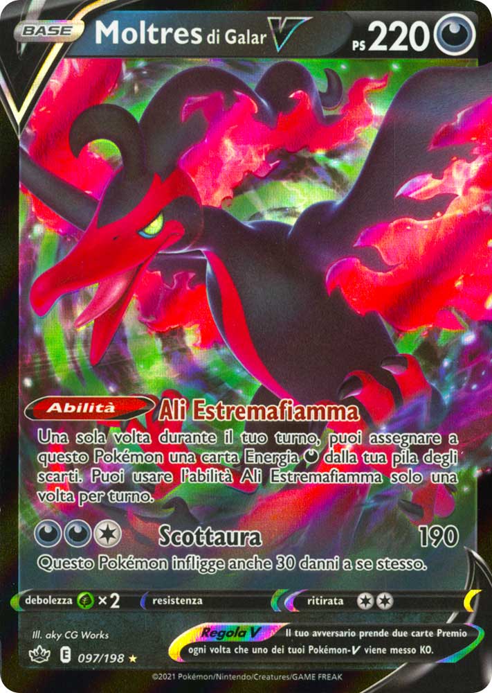 097 / 198 Moltres di Galar V Rara Holo V foil (IT) -NEAR MINT-