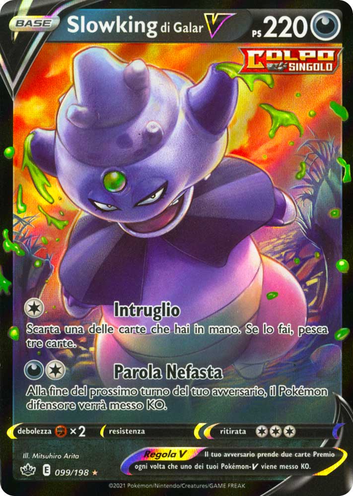 099 / 198 Slowking di Galar V Rara Holo V foil (IT) -NEAR MINT-