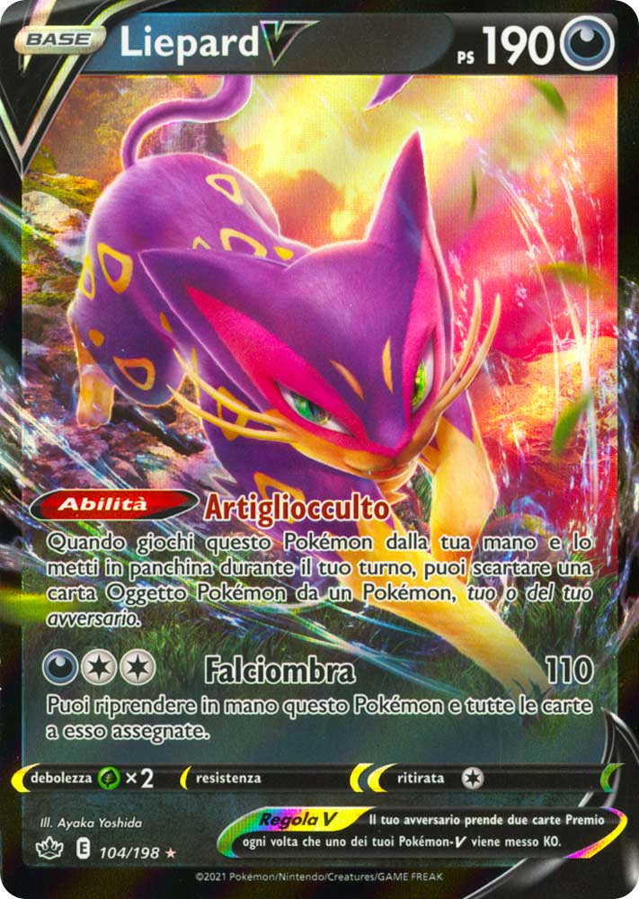 104 / 198 Liepard V Rara Holo V foil (IT) -NEAR MINT-
