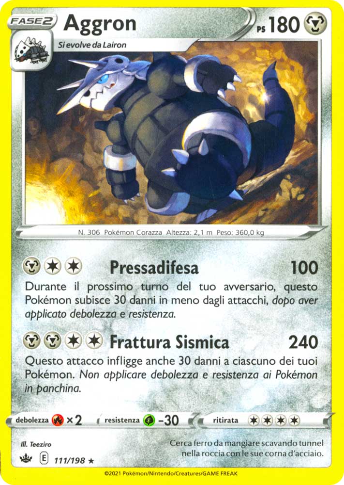 111 / 198 Aggron Rara normale (IT) -NEAR MINT-