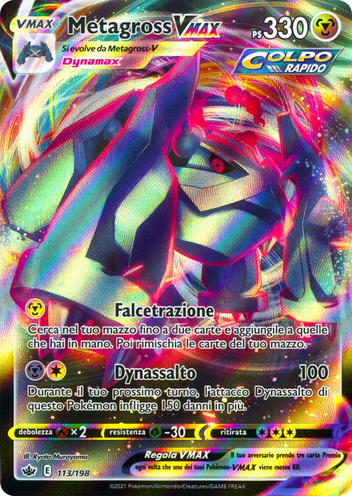113 / 198 Metagross VMAX Rara Holo VMAX foil (IT) -NEAR MINT-