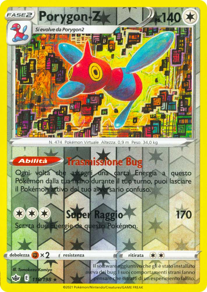 118 / 198 Porygon-Z Rara Holo Reverse foil (IT) -NEAR MINT-