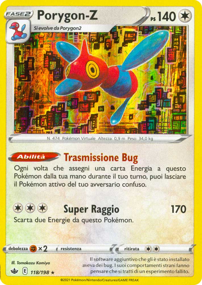 118 / 198 Porygon-Z Rara Holo foil (IT) -NEAR MINT-