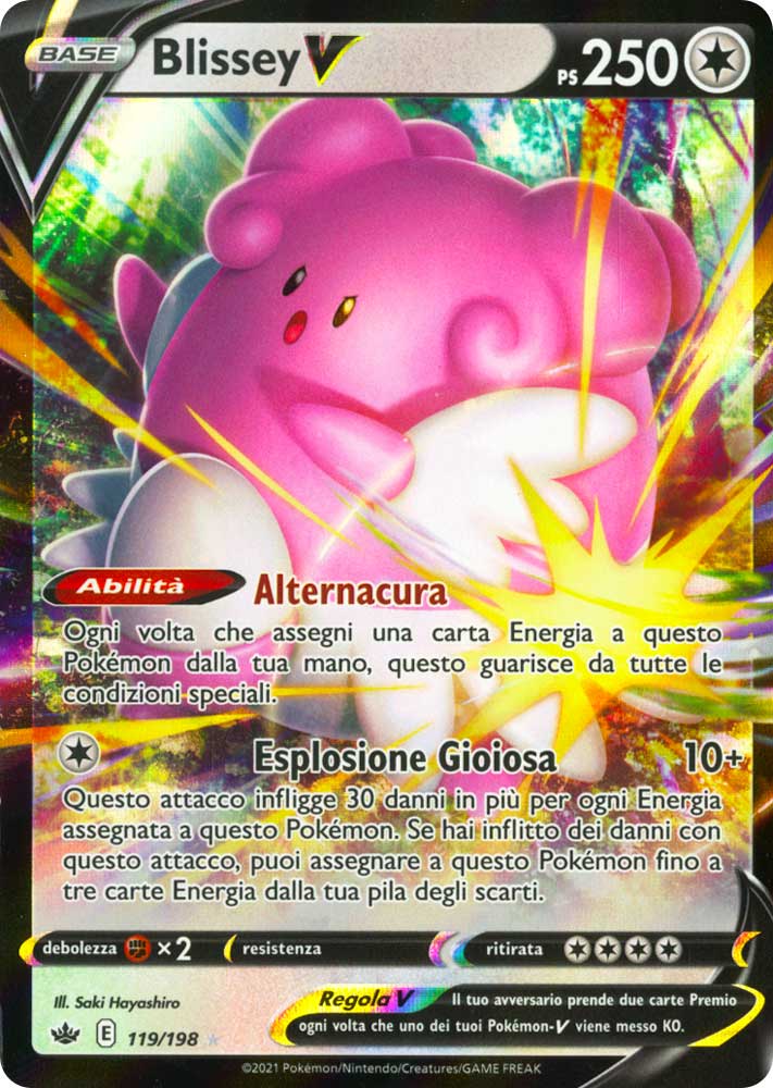 119 / 198 Blissey V Rara Holo V foil (IT) -NEAR MINT-