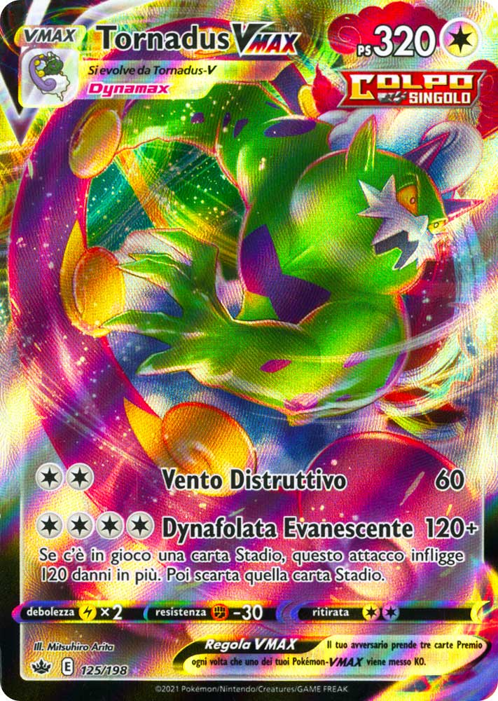 125 / 198 Tornadus VMAX Rara Holo VMAX foil (IT) -NEAR MINT-