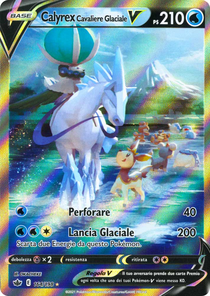 164 / 198 Calyrex Cavaliere Glaciale V Ultra Rara V Full Art foil (IT) -NEAR MINT-