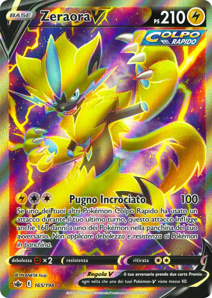 165 / 198 Zeraora V Ultra Rara V Full Art foil (IT) -NEAR MINT-