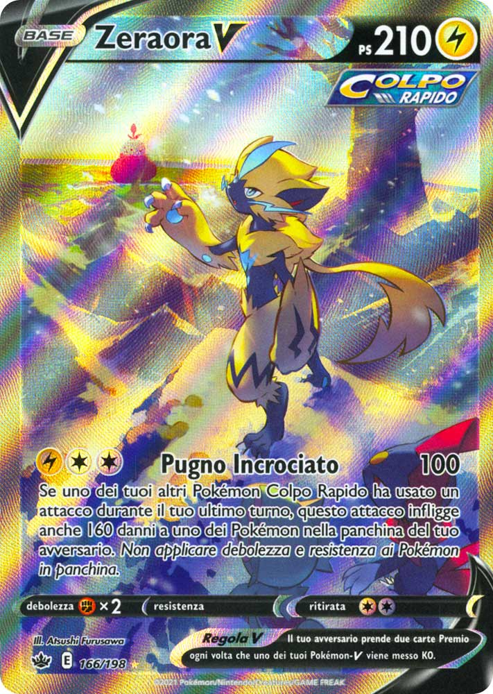 166 / 198 Zeraora V Ultra Rara V Full Art foil (IT) -NEAR MINT-