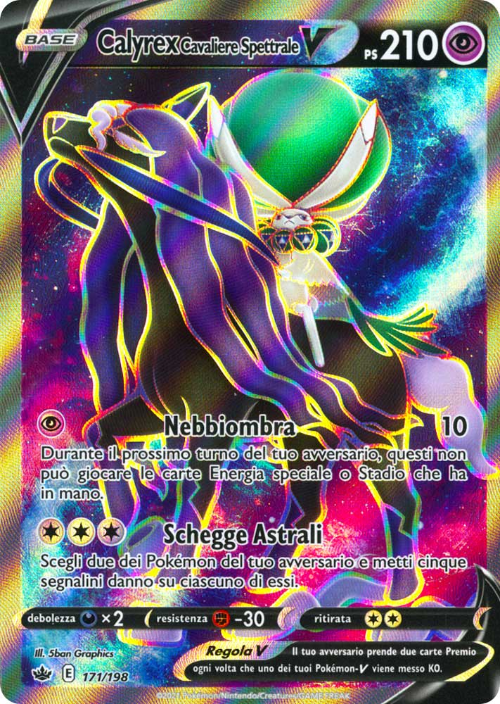 171 / 198 Calyrex Cavaliere Spettrale V Ultra Rara V Full Art foil (IT) -NEAR MINT-