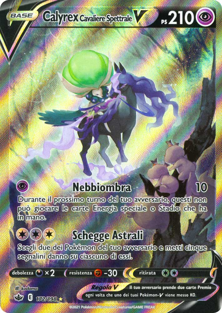172 / 198 Calyrex Cavaliere Spettrale V Ultra Rara V Full Art foil (IT) -NEAR MINT-