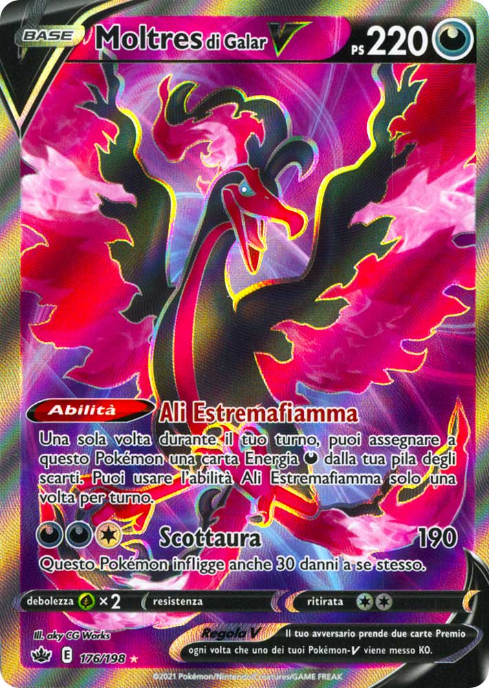 176 / 198 Moltres di Galar V Ultra Rara V Full Art foil (IT) -NEAR MINT-