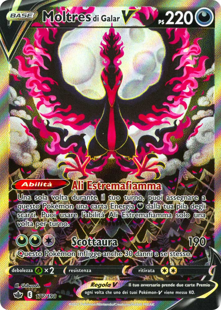 177 / 198 Moltres di Galar V Ultra Rara V Full Art foil (IT) -NEAR MINT-