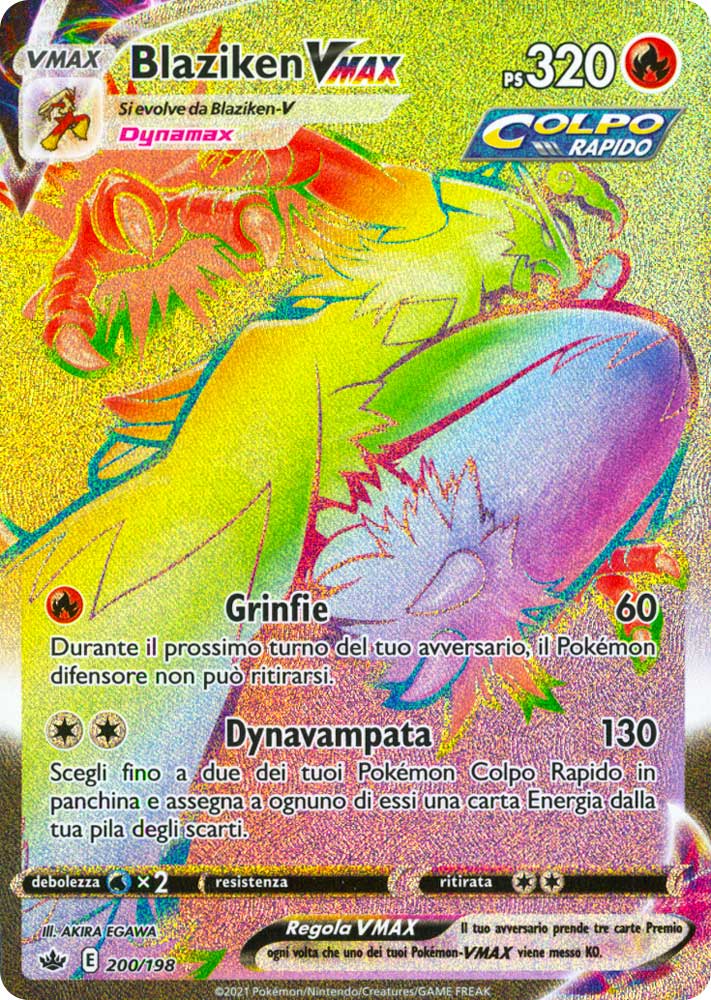 200 / 198 Blaziken VMAX Rara Segreta VMAX Rainbow foil (IT) -NEAR MINT-