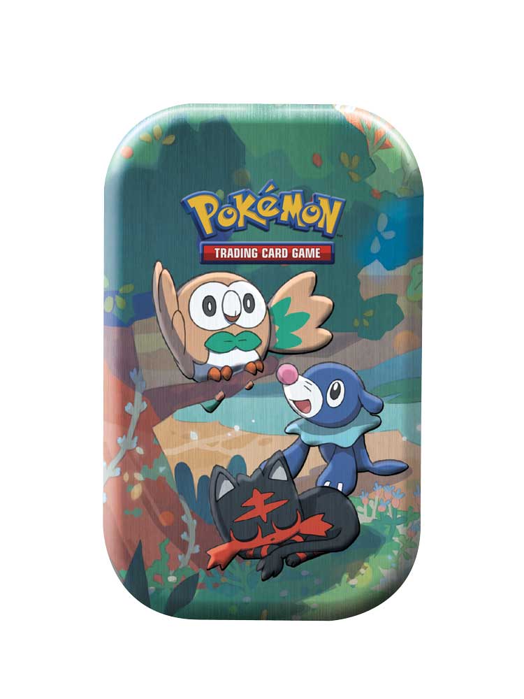 Celebrations Mini Tin da Collezione Alola Starter: Rowlet, Litten e Popplio (EN)
