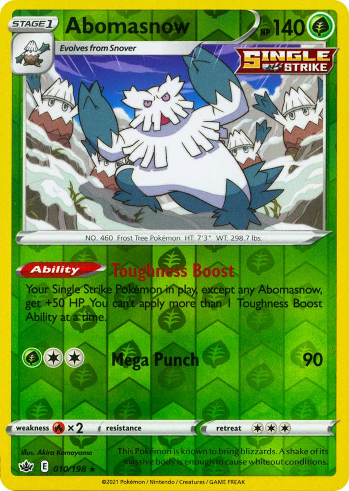 010 / 198 Abomasnow Rara Reverse foil (EN) -NEAR MINT-