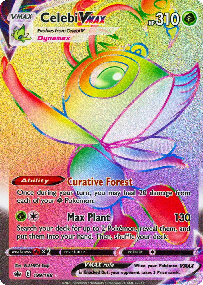 199 / 198 Celebi VMAX Rara Segreta VMAX Rainbow foil (EN) -NEAR MINT-
