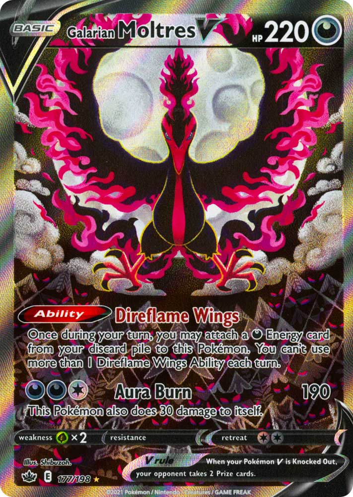 177 / 198 Galarian Moltres V Ultra Rara V Full Art foil (EN) -NEAR MINT-