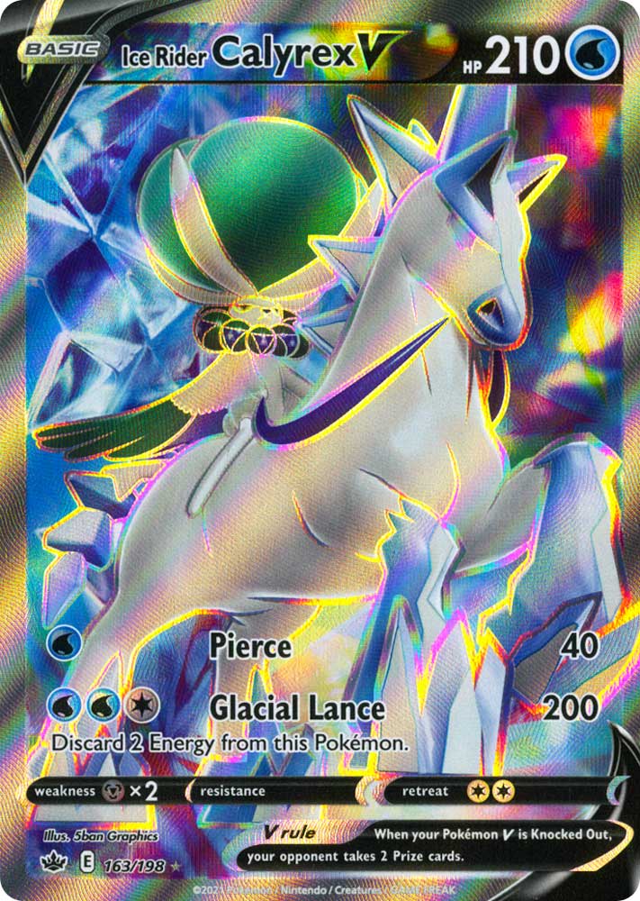 163 / 198 Ice Rider Calyrex V Ultra Rara V Full Art foil (EN) -NEAR MINT-