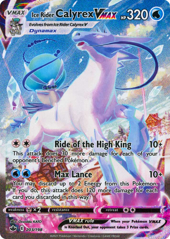 203 / 198 Ice Rider Calyrex VMAX Rara Segreta VMAX Rainbow foil (EN) -NEAR MINT-