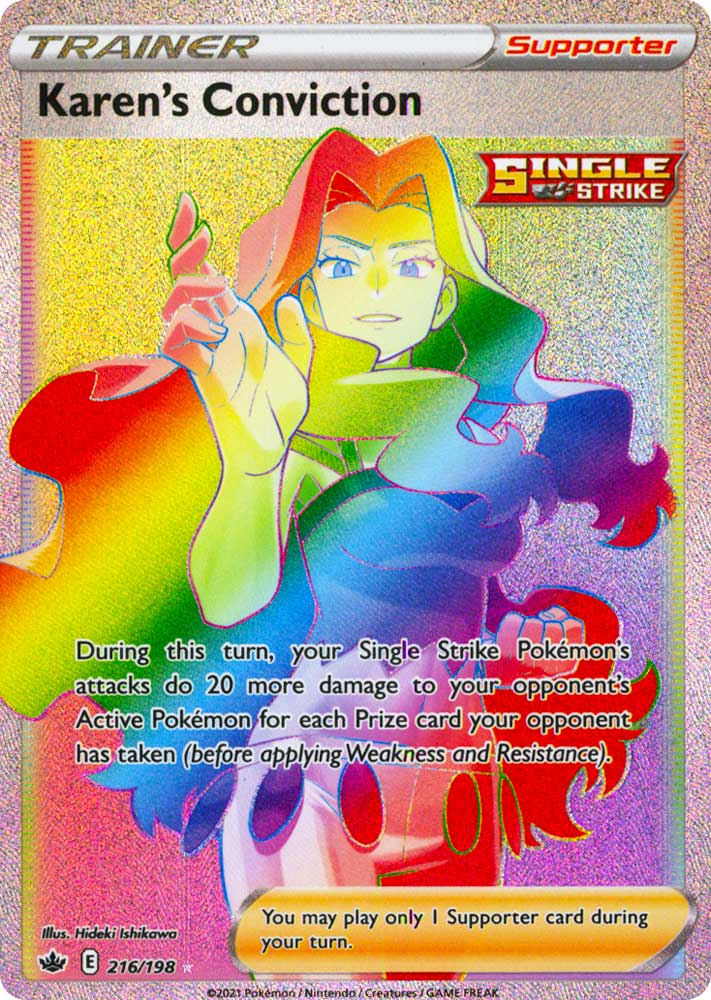 216 / 198 Karen's Conviction Rara Segreta Rainbow foil (EN) -NEAR MINT-