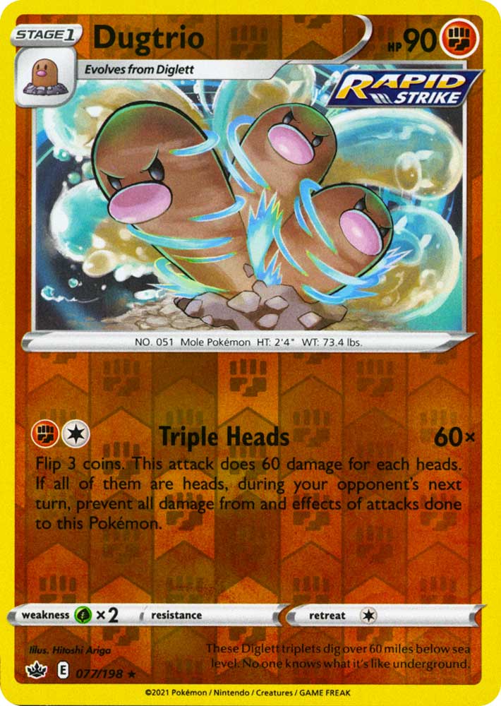 077 / 198 Dugtrio Rara Reverse foil (EN) -NEAR MINT-